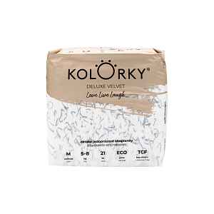 KOLORKY DELUXE VELVET - M (5-8 kg) - 21 ks- jednorázové eko plenky se sametovým povrchem