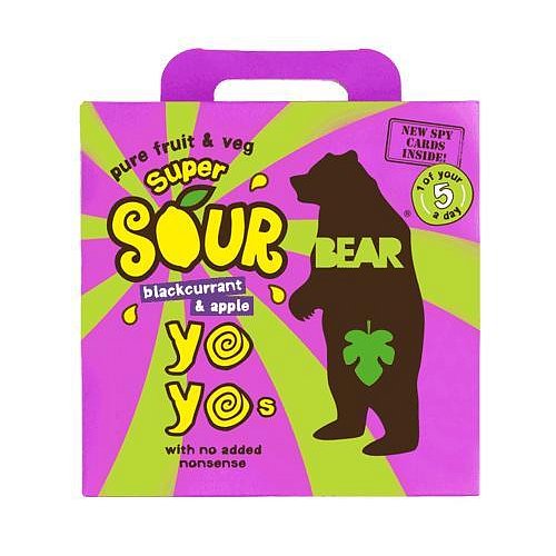 BEAR YOYO Želé super kyselé – Černý rybíz a jablko 5x20 g