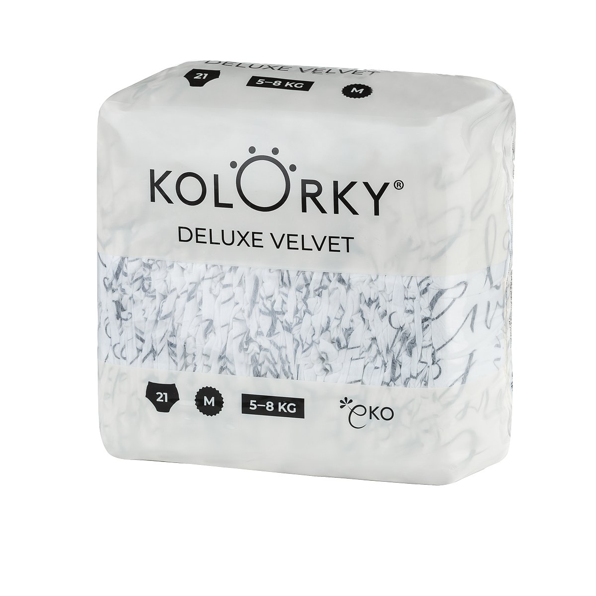 KOLORKY DELUXE VELVET - M (5-8 kg) - 21 ks- jednorázové eko plenky se sametovým povrchem