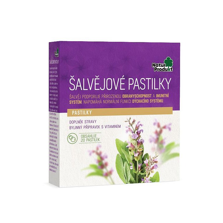 Naturprodukt Šalvějové pastilky 20 ks