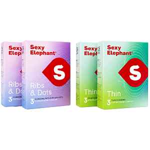 Sexy Elephant Sada čtyř balení kondomů Mix (12 ks)