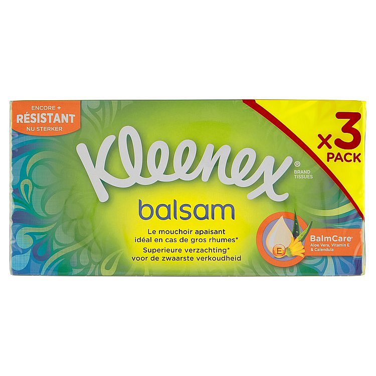 Kleenex Balsam papírové kapesníky 3-vrstvé 3 x 72 ks