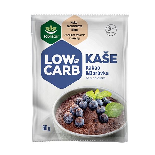 Topnature Low Carb Kaše kakao & borůvka 25x60g