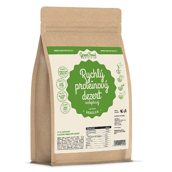 GreenFood Nutrition Rychlý proteinový dezert vanilka 400g