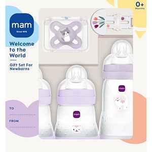 MAM Welcome to the World 0m+ dárková sada pro miminka Purple