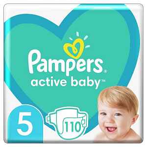 2x PAMPERS Active Baby 5 (11-16 kg) 110 ks MEGA PACK – jednorázové pleny