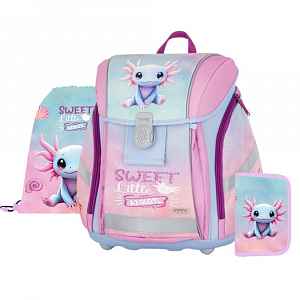 Oxybag PREMIUM LIGHT - školní set Axolotl 3 ks: aktovka, penál, sáček