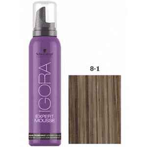 Schwarzkopf Professional IGORA Expert Mousse barvicí pěna na vlasy odstín 8-1 Light Blonde Cendré  100 ml