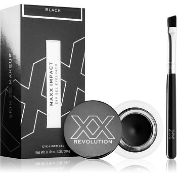 XX by Revolution MAXX IMPACT gelové oční linky se štětečkem odstín Black 3 g