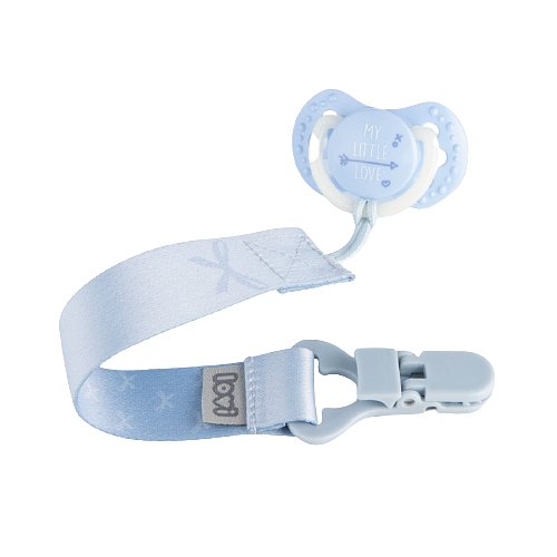 LOVI Stužka na dudlík s klipem BABY SHOWER kluk