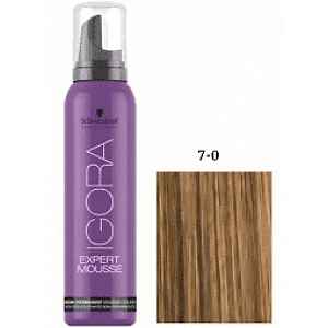 Schwarzkopf Professional IGORA Expert Mousse barvicí pěna na vlasy odstín 7-0 Medium Blond  100 ml
