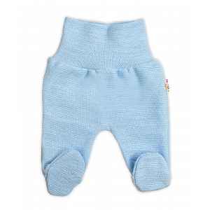 Baby Nellys Pletené kojenecké polodupačky Hand Made, světle modré, vel. 68