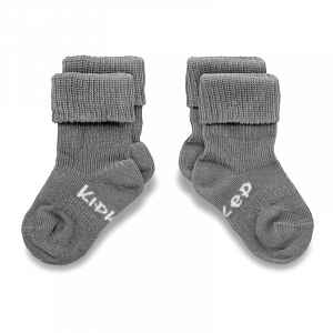 KipKep dětské ponožky Stay-on-Socks 6-12m 2páry Pebble Grey