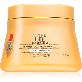 L’Oréal Professionnel Mythic Oil vyživující maska pro husté a nepoddajné vlasy bez parabenů  200 ml