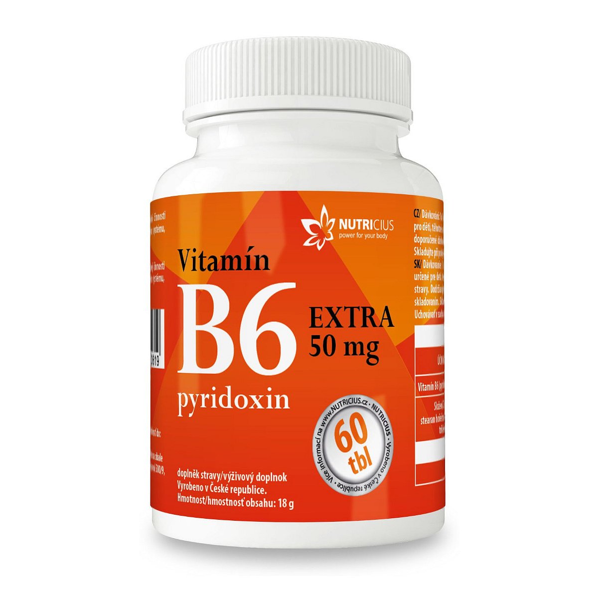 Nutricius Vitamín B6 EXTRA pyridoxin 50 mg 60 tablet