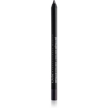 NYX Professional Makeup Metallic Eyeliner metalická tužka na oči odstín 06 Black Metal 1,3 g