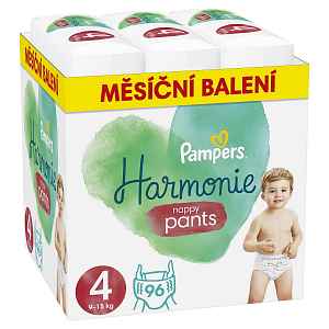 Pampers Plenkové Kalhotky Pants Harmonie Velikost 4, 96 Kalhotek, 9kg-15kg 96 ks