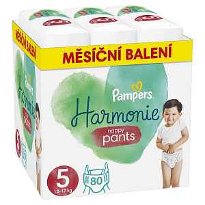 Pampers Plenkové Kalhotky Pants Harmonie Velikost 5, 80 Kalhotek, 12kg-17kg 80 ks