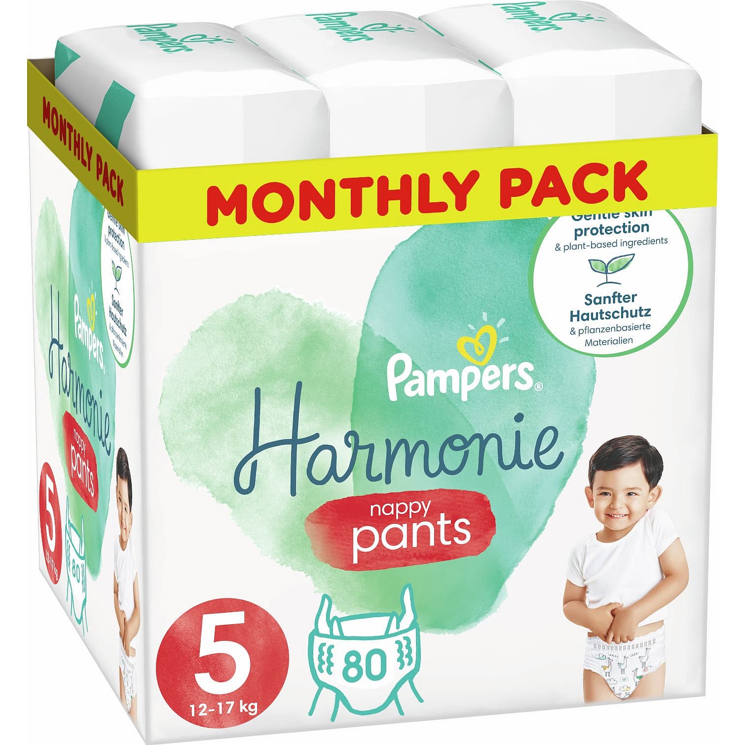 Pampers Plenkové Kalhotky Pants Harmonie Velikost 5, 80 Kalhotek, 12kg-17kg 80 ks