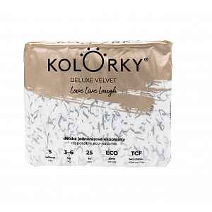 KOLORKY DELUXE VELVET - S (3-6 kg) - 25 ks - jednorázové eko plenky se sametovým povrchem