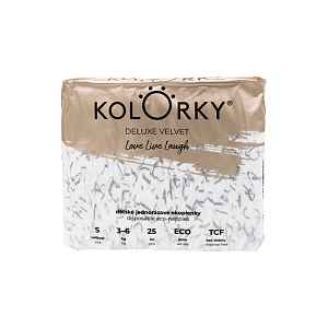 KOLORKY DELUXE VELVET - S (3-6 kg) - 25 ks - jednorázové eko plenky se sametovým povrchem