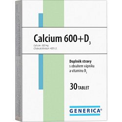 Calcium 600+D3 Generica tbl. 30