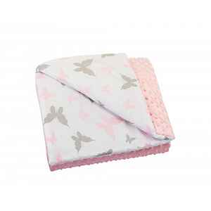 Bomimi Deka minky 100 x 75 cm motýlci, růžová