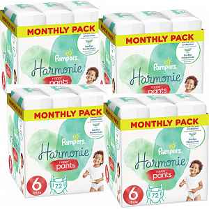 Pampers Plenkové Kalhotky Pants Harmonie Velikost 6, 72 Kalhotek, 15kg+ 72 ks