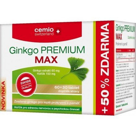 Cemio Ginkgo Premium Max tablety 60 + 30 ČR/SK
