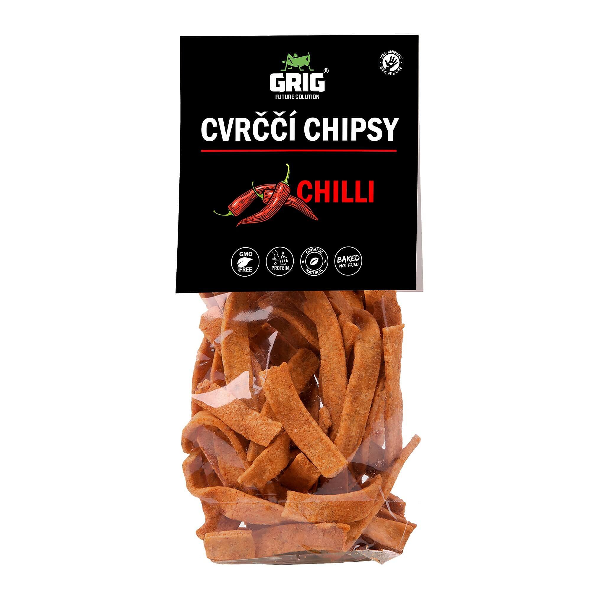 Grig Proteinové cvrččí chipsy chilli 70g