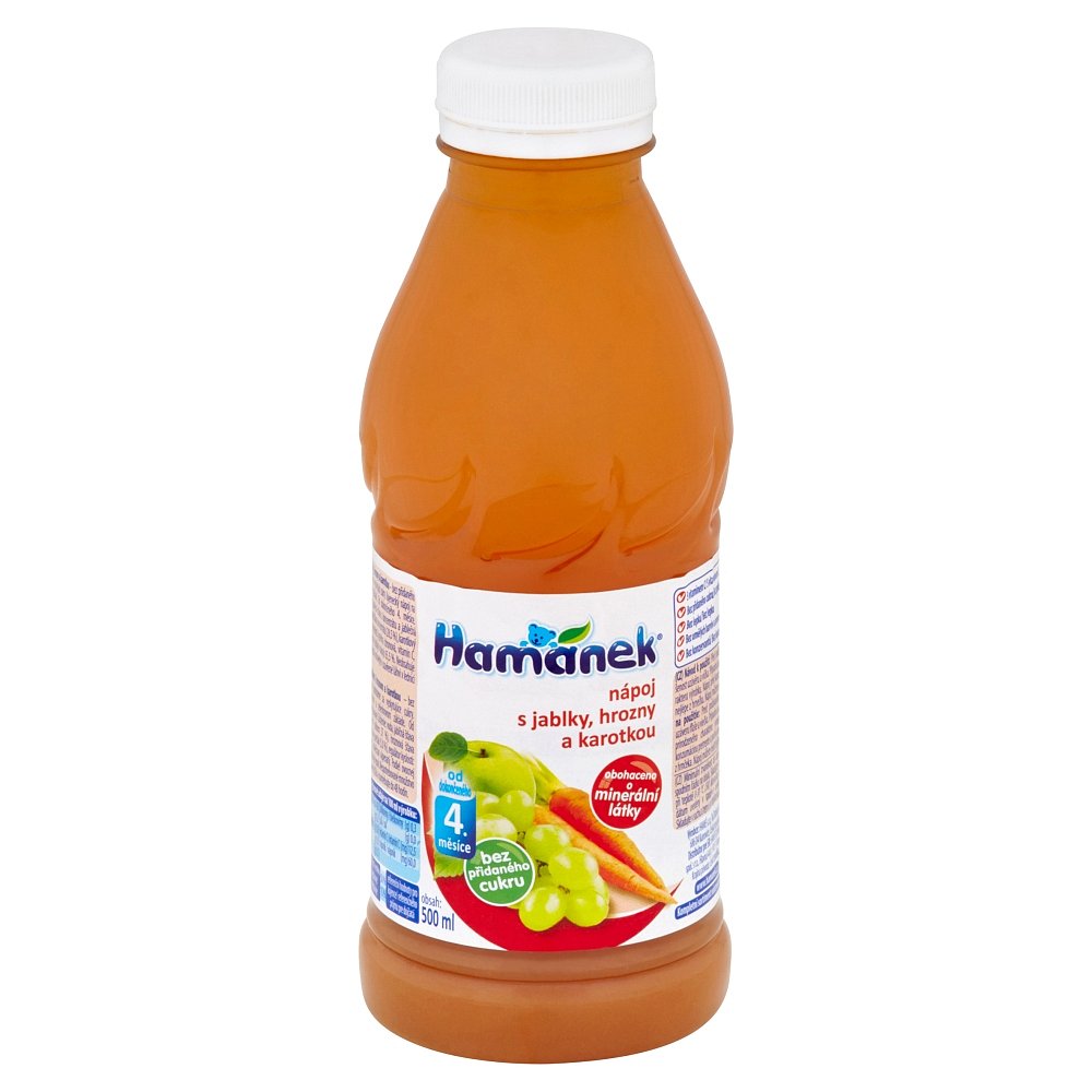 HAMÁNEK Nápoj s jablky, hrozny a karotkou 500 ml