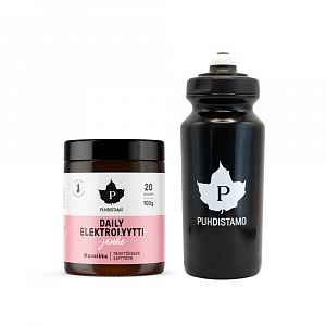 Puhdistamo Daily Electrolyte Powder jahoda 100 g + láhev 500 ml ZDARMA