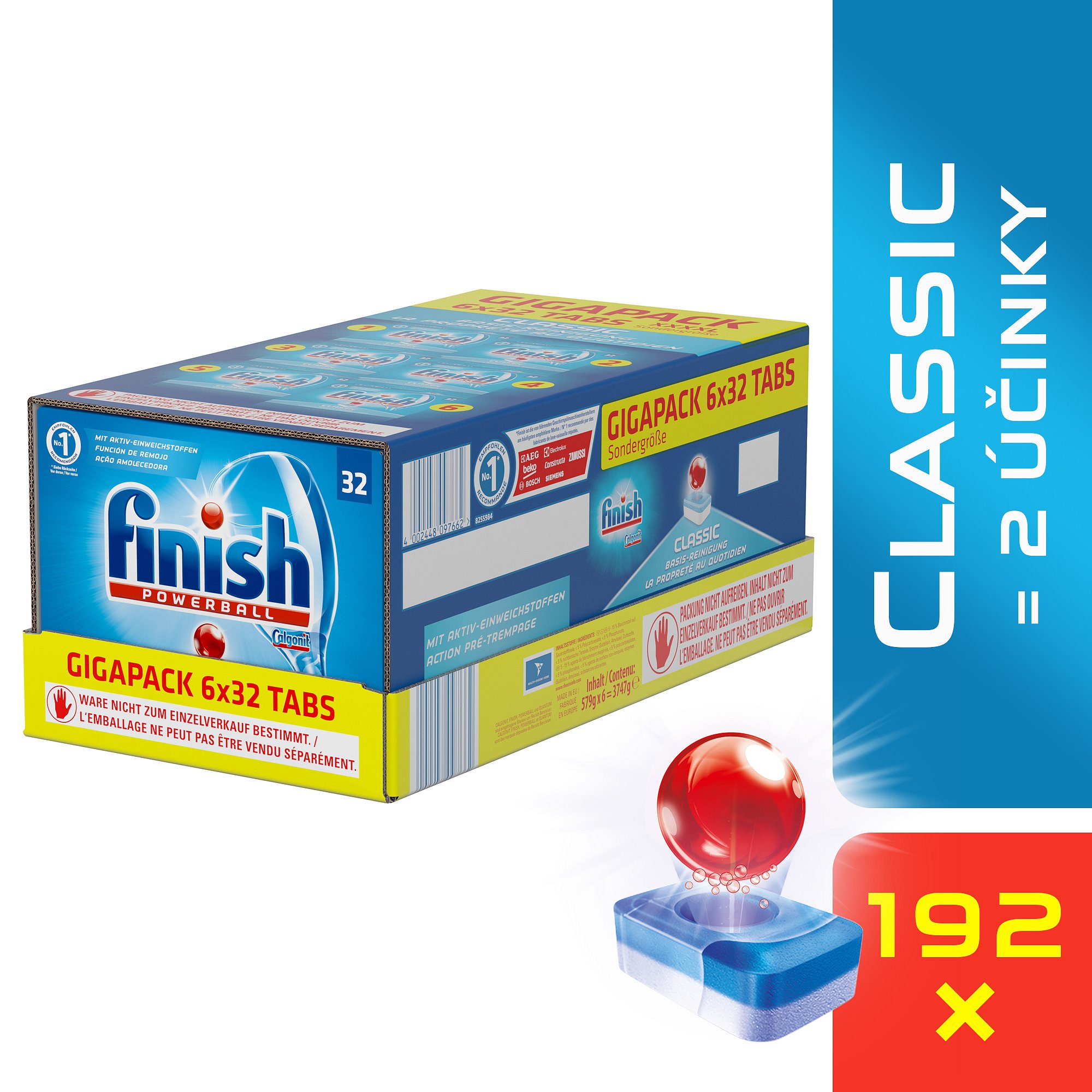 FINISH Classic GIGAPACK 192 ks – tablety do myčky