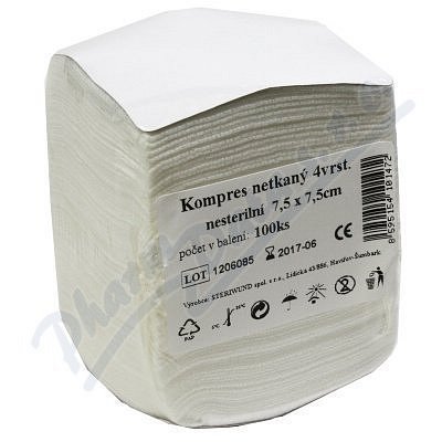 Kompres netk.text.nest.7.5x7.5cm/100ks Steriwund