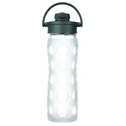 Lifefactory láhev s flip uzávěrem 475ml transparentní