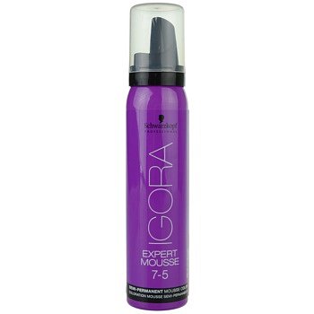 Schwarzkopf Professional IGORA Expert Mousse barvicí pěna na vlasy odstín 7-5 Medium Blond Gold  100 ml