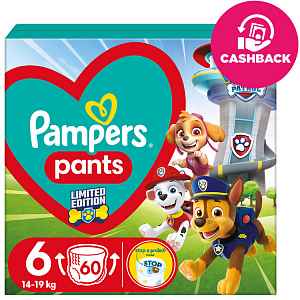 PAMPERS Pleny kalhotkové Active Baby Pants Paw Patrol vel. 6 (60 ks) 14-19 kg