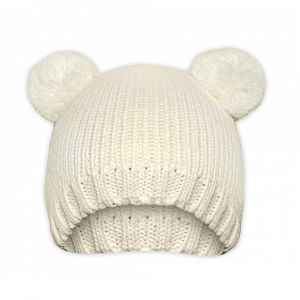 Baby Nellys Zimní čepice Medvídek - smetanová