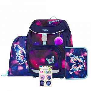 Oxybag OXY SHERPY - školní set Motýl 4 ks: batoh, penál, sáček, placky