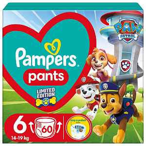 PAMPERS Pleny kalhotkové Active Baby Pants Paw Patrol vel. 6 (60 ks) 14-19 kg