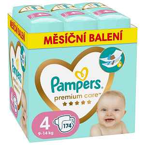 PAMPERS Pleny jednorázové Premium Care vel. 4 (174 ks) 9-14 kg - měsíční balení