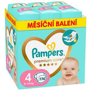 PAMPERS Pleny jednorázové Premium Care vel. 4 (174 ks) 9-14 kg - měsíční balení