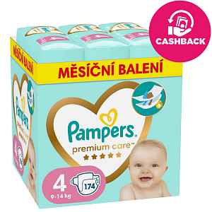 PAMPERS Pleny jednorázové Premium Care vel. 4 (174 ks) 9-14 kg - měsíční balení