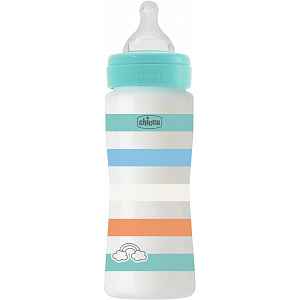 Chicco kojenecká láhev Well being silikon chlapec 7x7x22 tyrkysová 330 ml