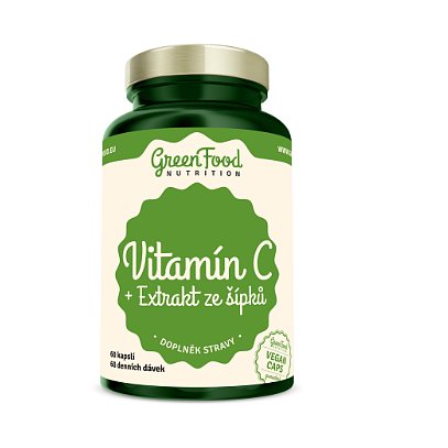 GreenFood Nutrition Vitamín C+ Extrakt ze šípků 60cps