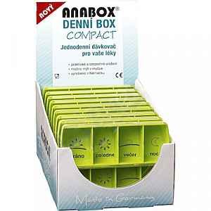 Dávkovač na léky - zelený ANABOX denní box COMPACT