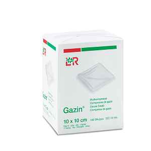 Gáza hydrofil.skl.kompr.Gazin 10x10cm/100ks 8vrst.