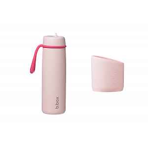 B.BOX Nerezová termolahev s brčkem 690 ml + Silikonový chránič - pink paradise