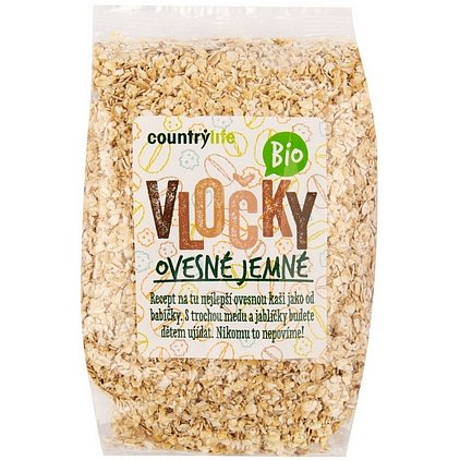 Country Life Vločky ovesné jemné BIO 500g