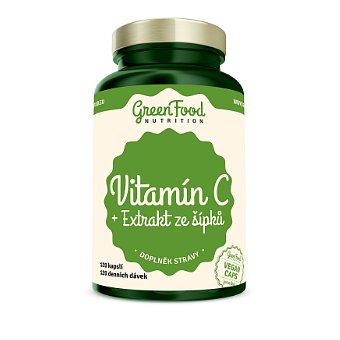 GreenFood Nutrition Vitamín C+ Extrakt ze šípků 120cps